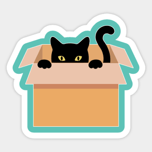 Cat in a box Sticker